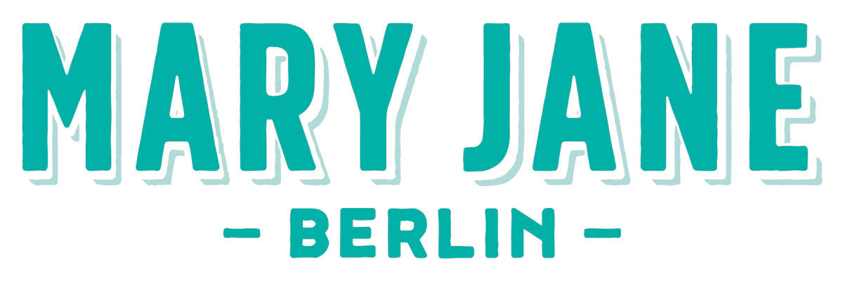 Schriftzug Mary Jane Berlin, Logo der Hanfmesse