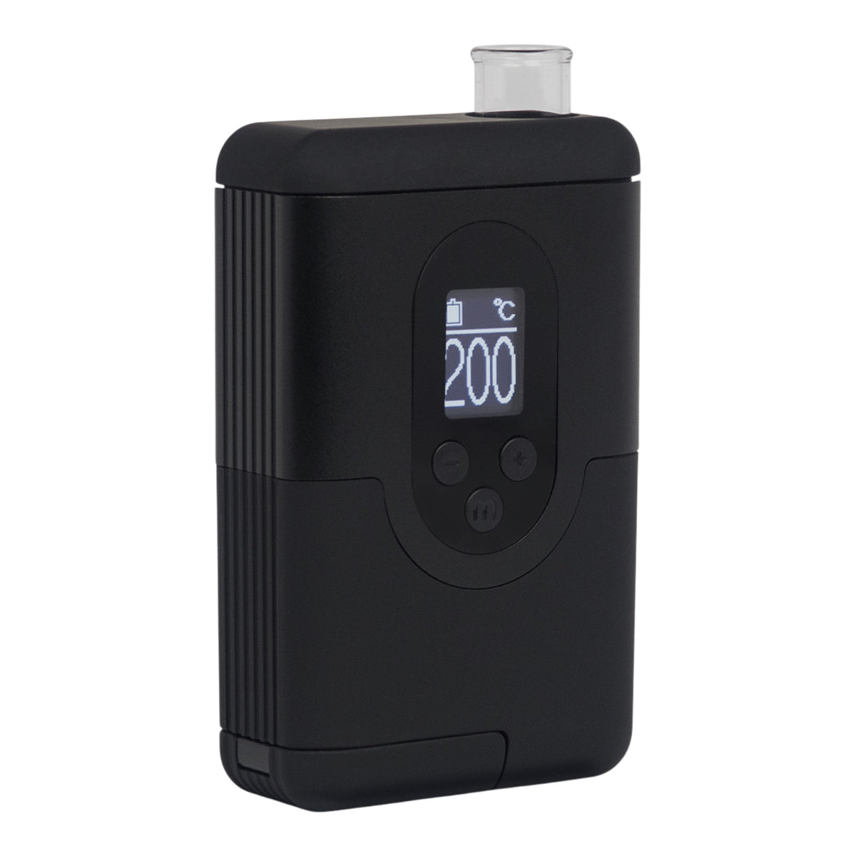 Arizer ArGo Vaporizer mit eingesetztem Glasmundstück von vorn