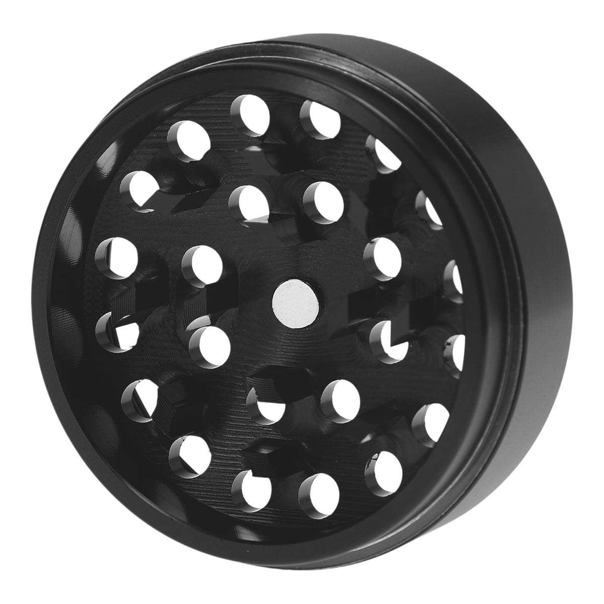 Near Dark Alu-Grinder konkav anodisiert 4-tlg Schwarz Mahlwerk Details