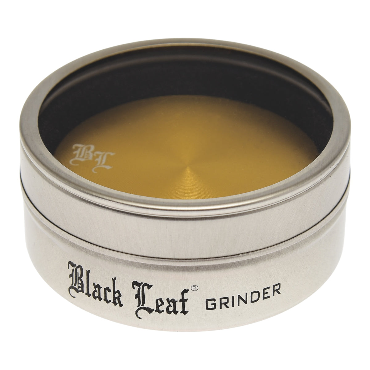 Black Leaf Alu Grinder 2 teilig Gold in Aufbewahrungsdose
