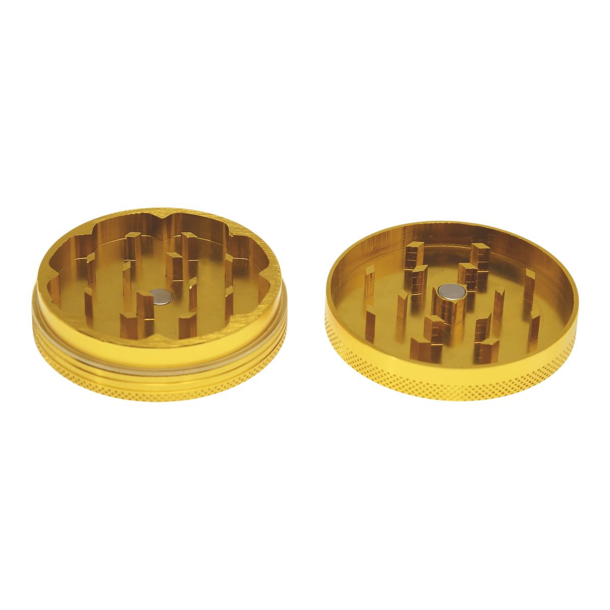 Black Leaf Alu Grinder 2 teilig Gold geöffnet