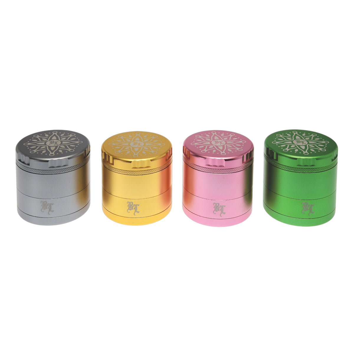 Black Leaf CNC Blumen Grinder in Silber, Gold, Pink und Grün