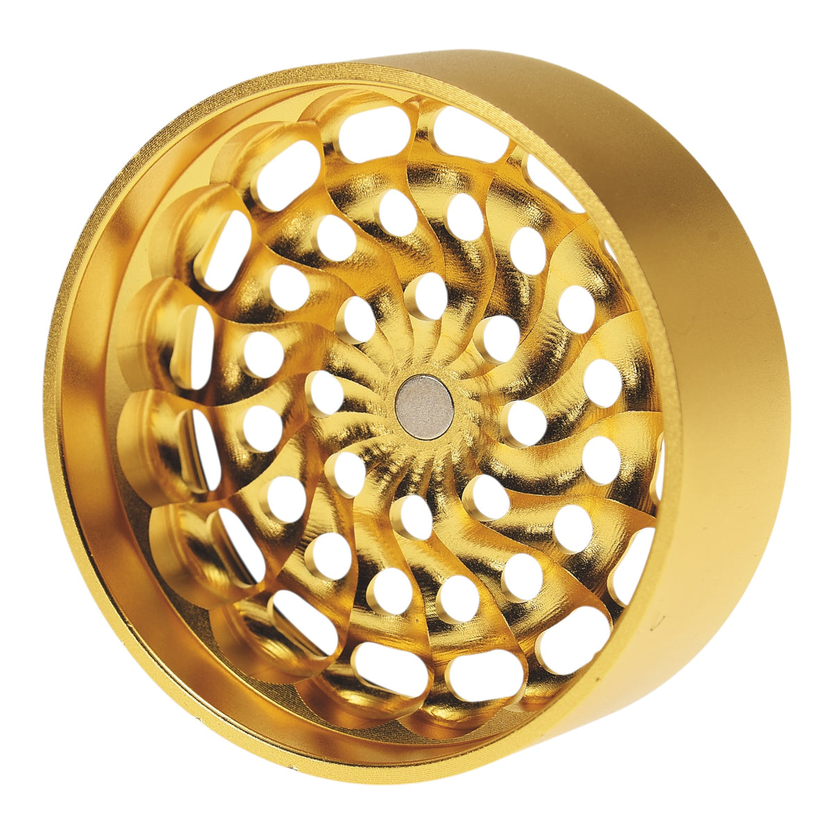 Black Leaf CNC Flowergrinder / Blumengrinder Gold Details Mahlwerk