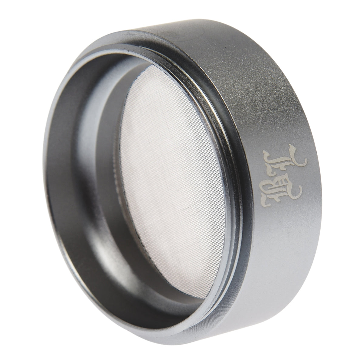 Black Leaf CNC Flowergrinder / Blumengrinder Silber Details Sieb mit Logo