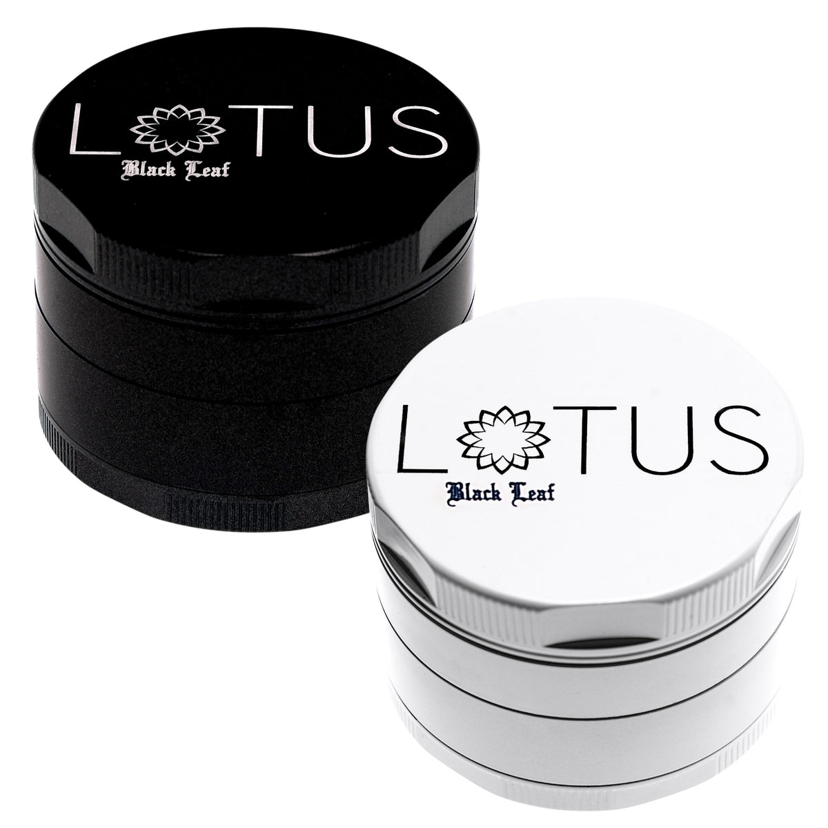 Black Leaf Lotus Grinder schwarz und weiß