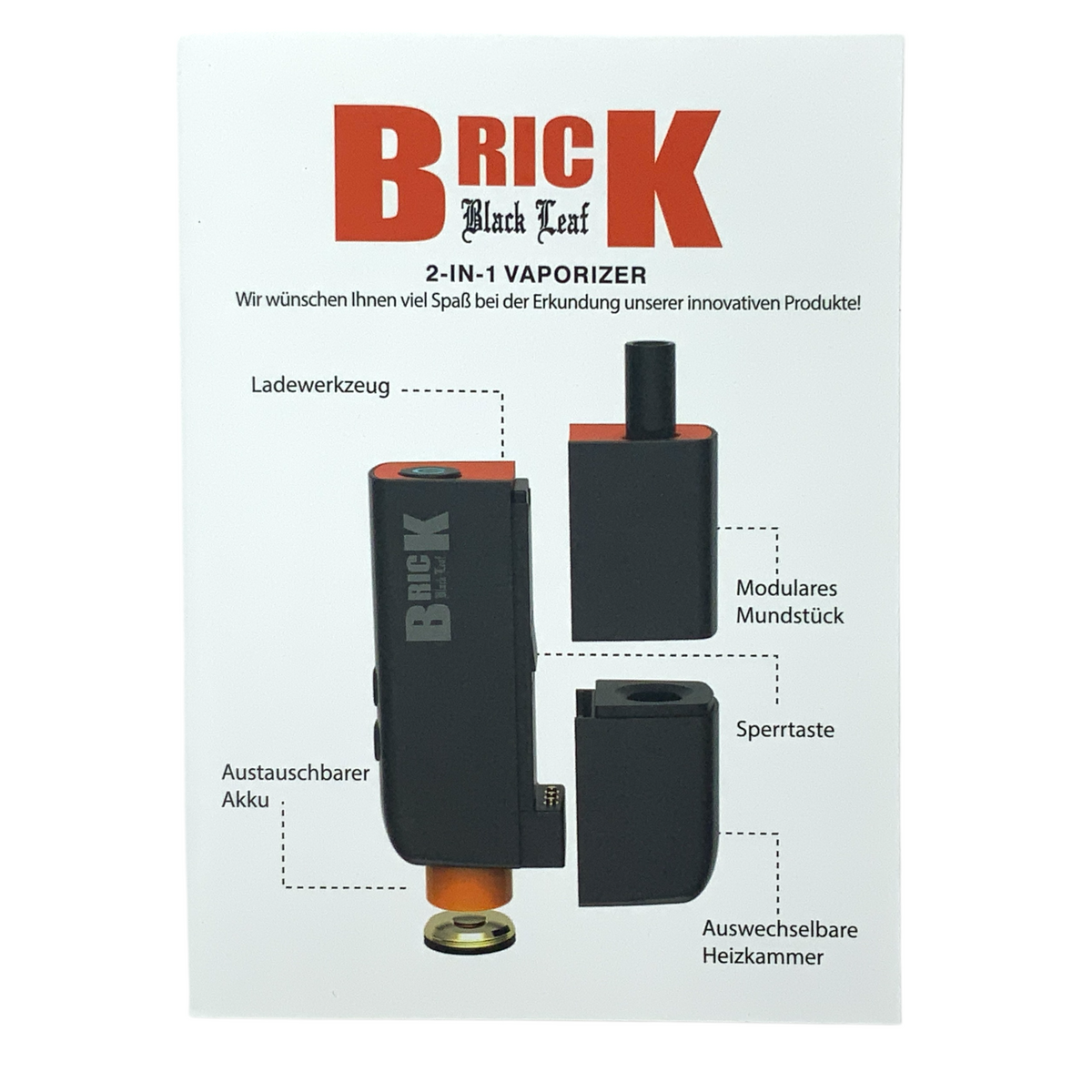 Black Leaf Brick modularer Vaporizer Anleitung Deckblatt