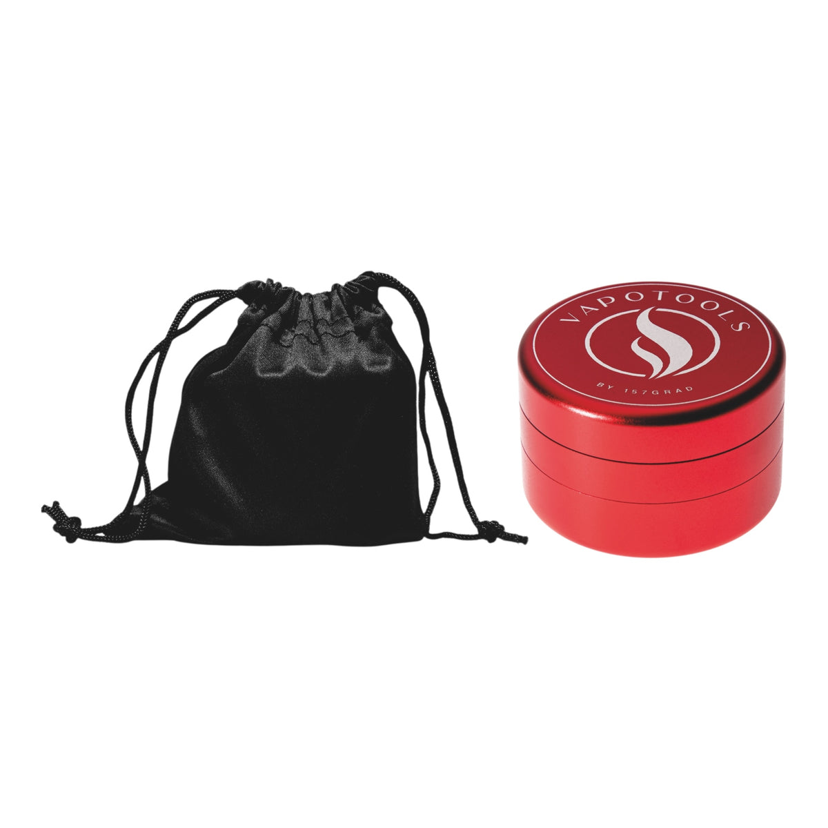Vapotools by 157Grad Aluminium Ultra Grinder Rot mit Aufbewahrungssäckchen