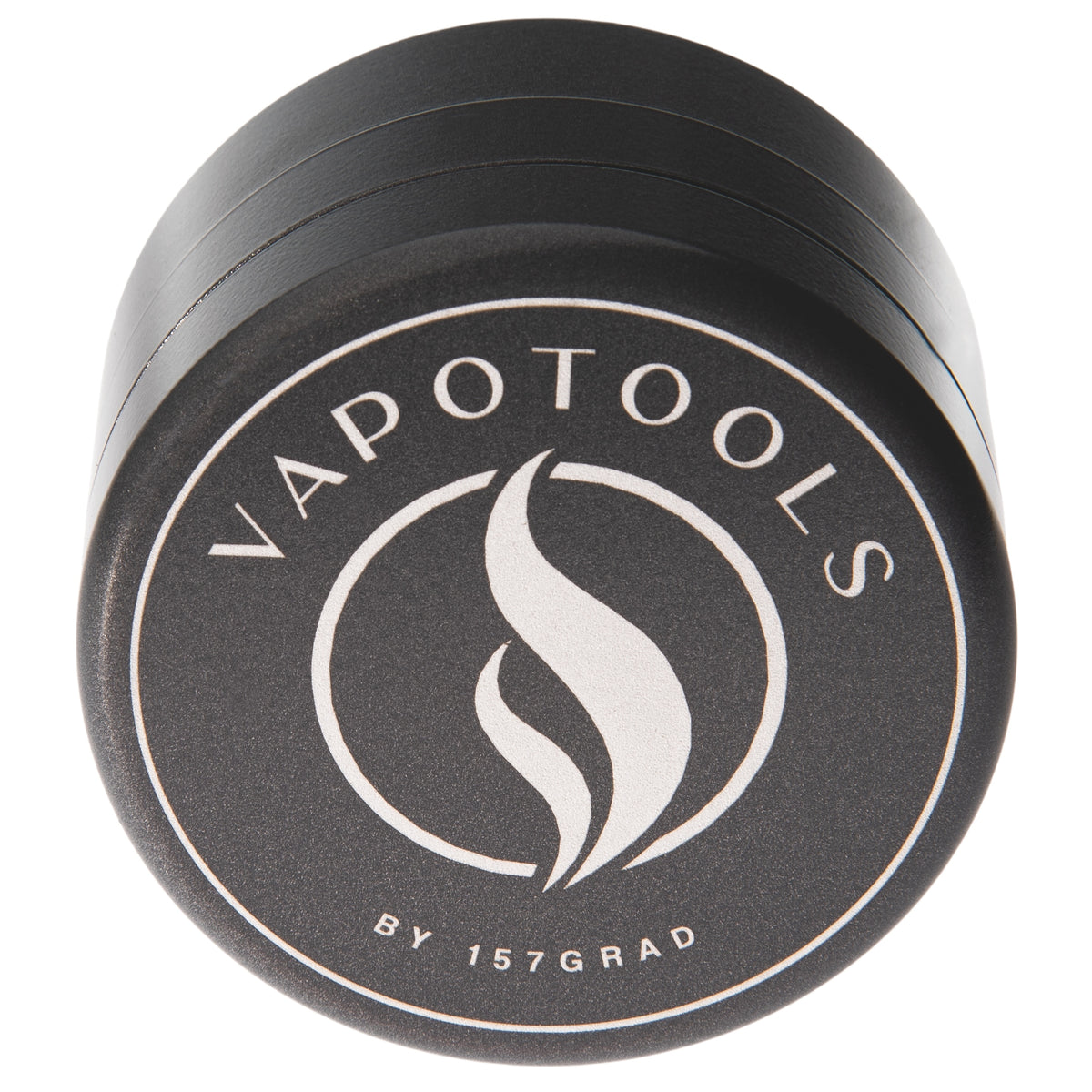 Vapotools by 157Grad Ceramic Ultra Grinder Grau frontal Detail Logo
