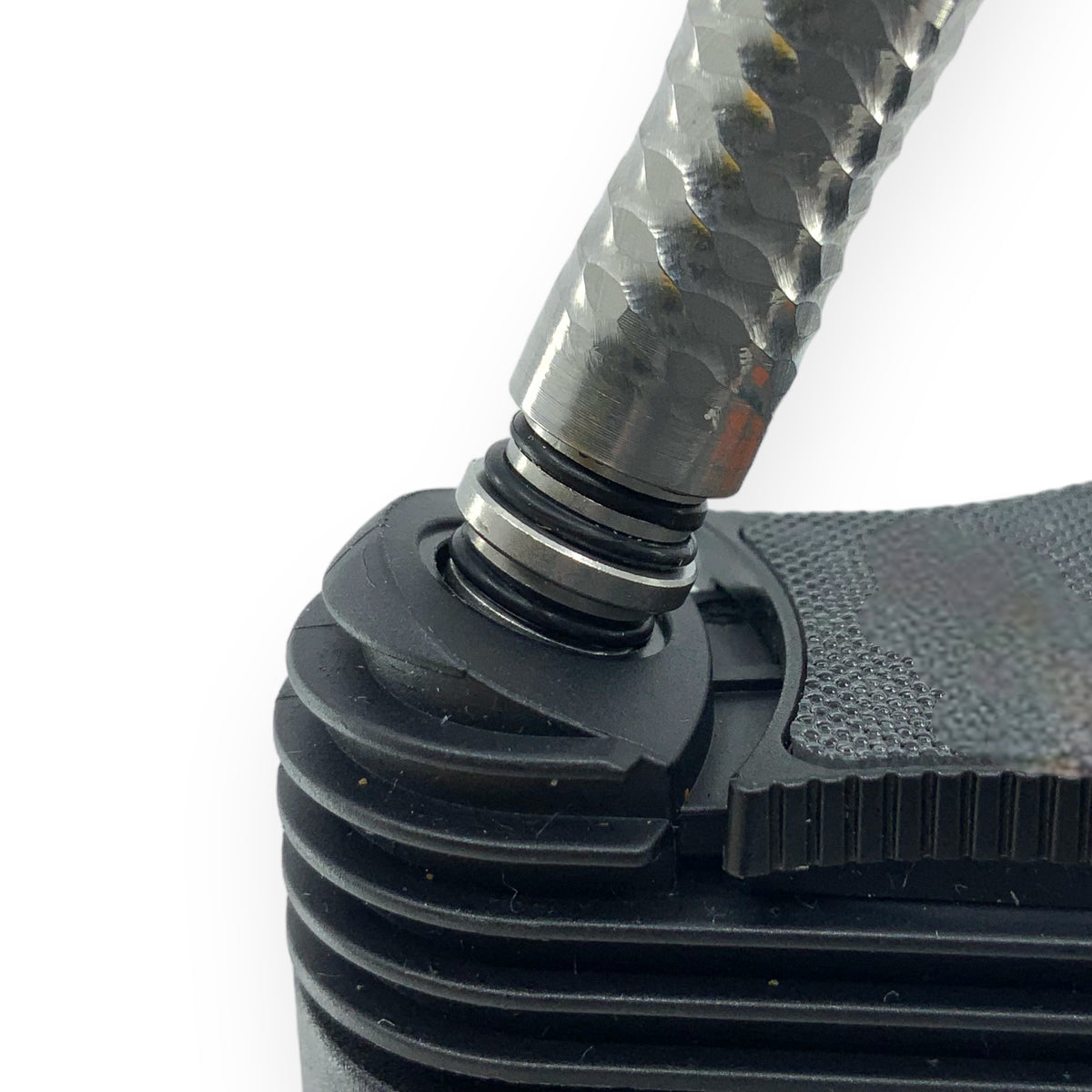 Vapotools Adapter am Mighty mit aufgestecktem DynaVap-Stiel