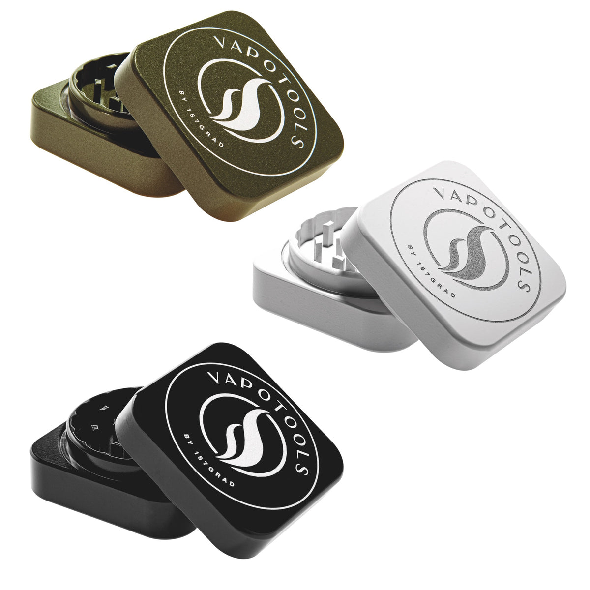 Vapotools by 157Grad Ceramic Square Grinder 2-tlg 3 Farben