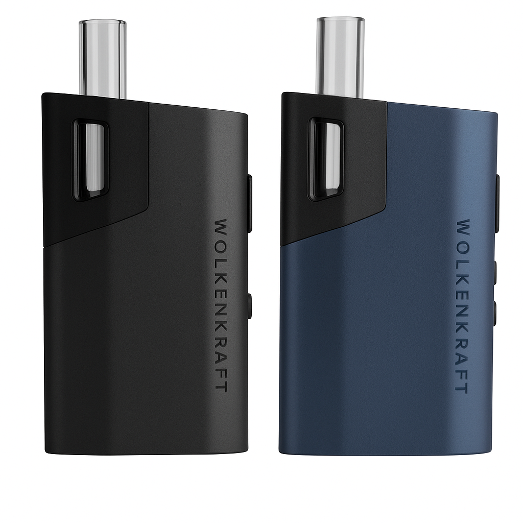 Wolkenkraft Äris Vaporizer in Schwarz und in Blau nebeneinander