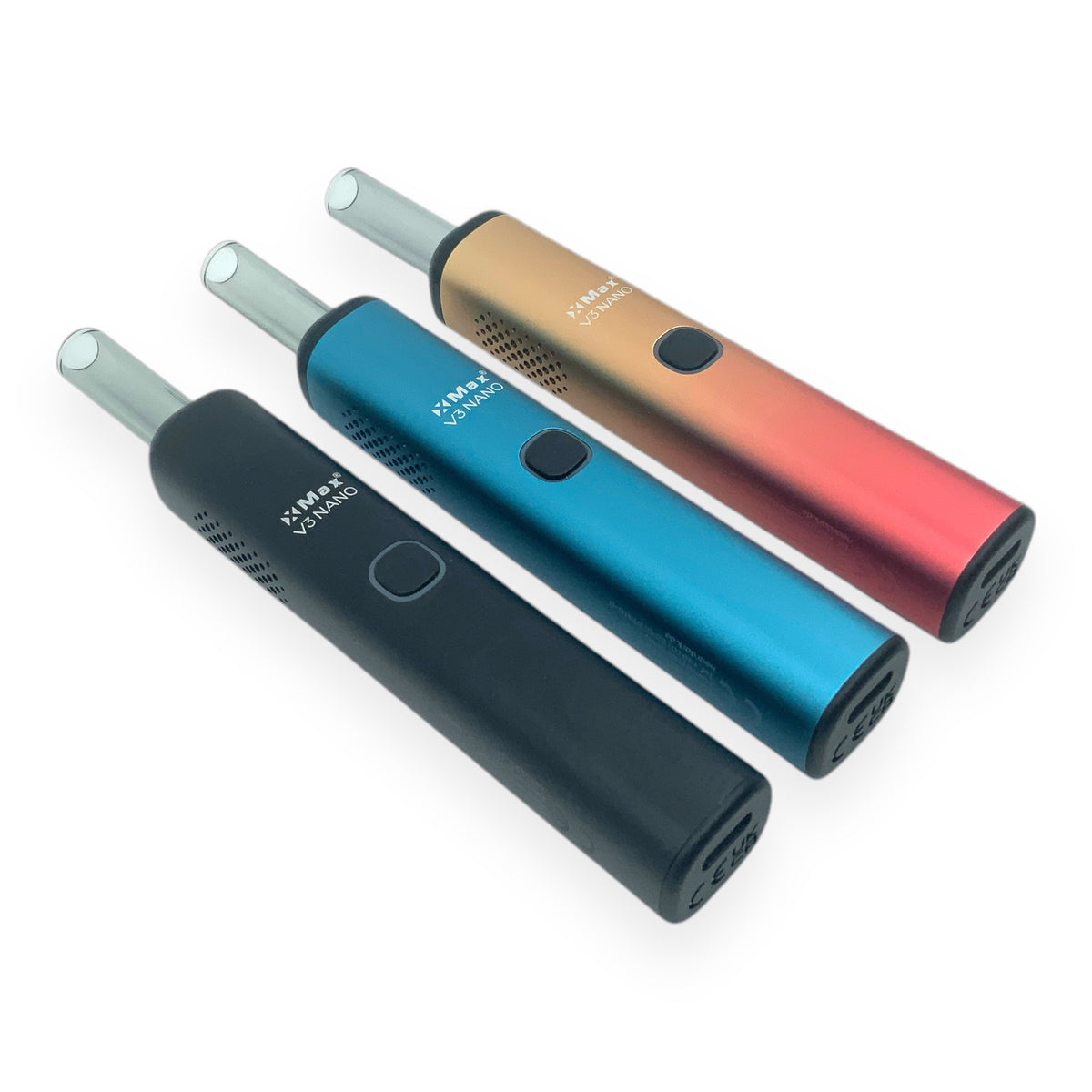 XMAX V3 Nano Vaporizer in vier Farben liegend