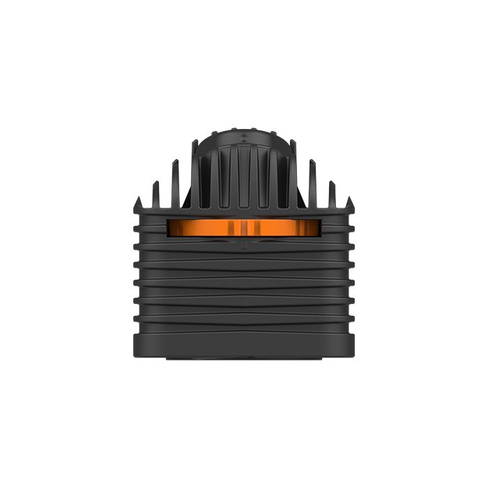 Storz & Bickel Kühleinheit für den Venty Vaporizer - geschlossenes Mundstück - Ansicht von der Seite - Dampf-Regulierungsring vorne