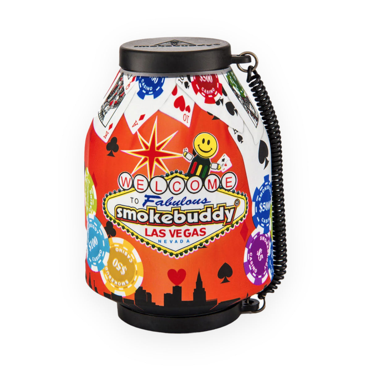 Smokebuddy Luftfilter im Las-Vegas-Motiv mit Trageband