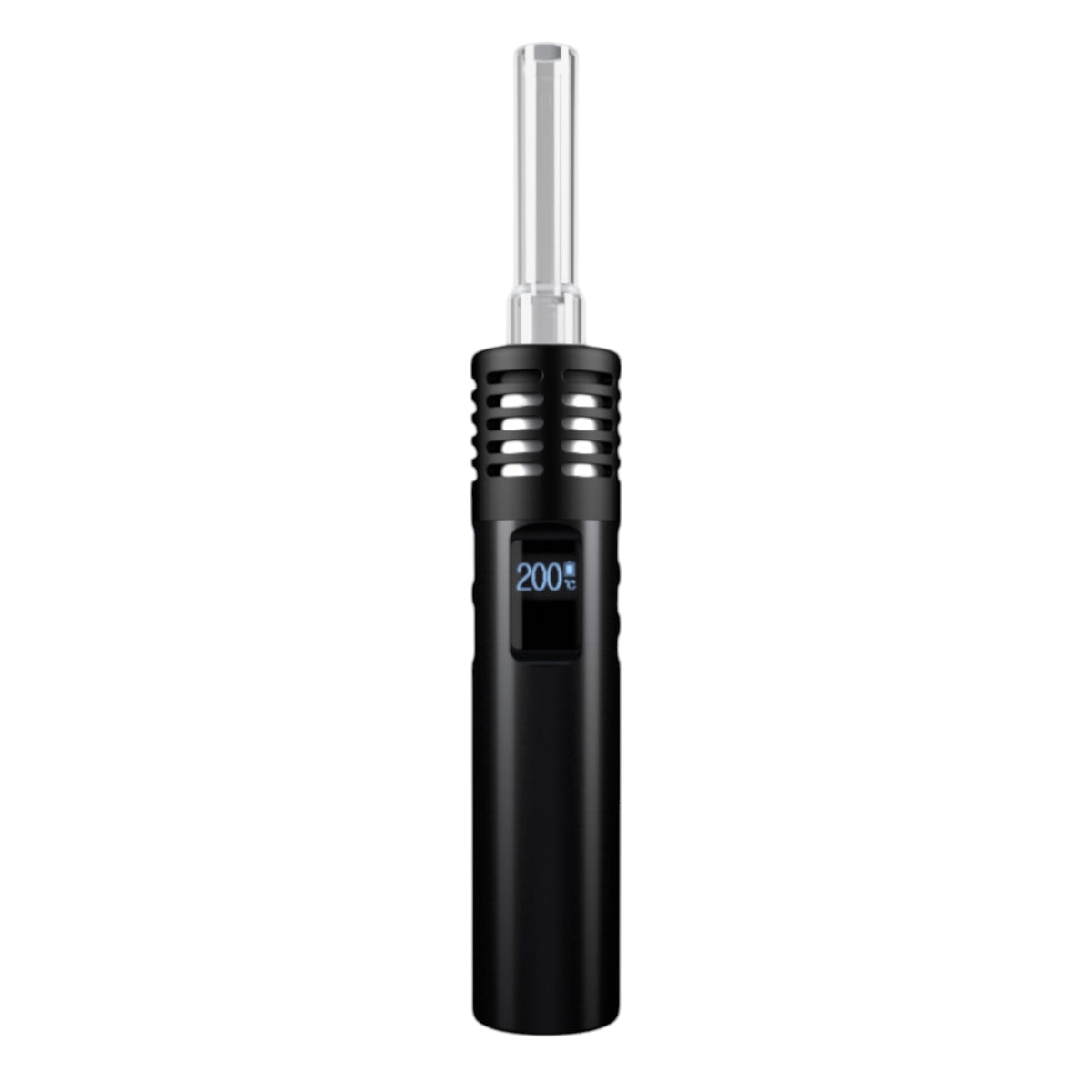 Arizer Air Max Vaporizer mit geradem Glasmundstück und Display bei 200 Grad