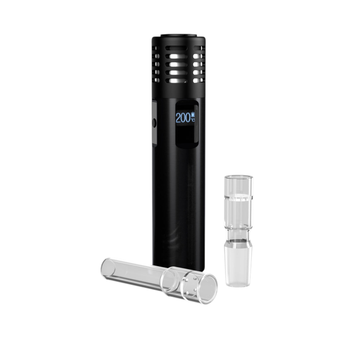 Arizer Air Max mit langem und kurzem Glasmundstück daneben
