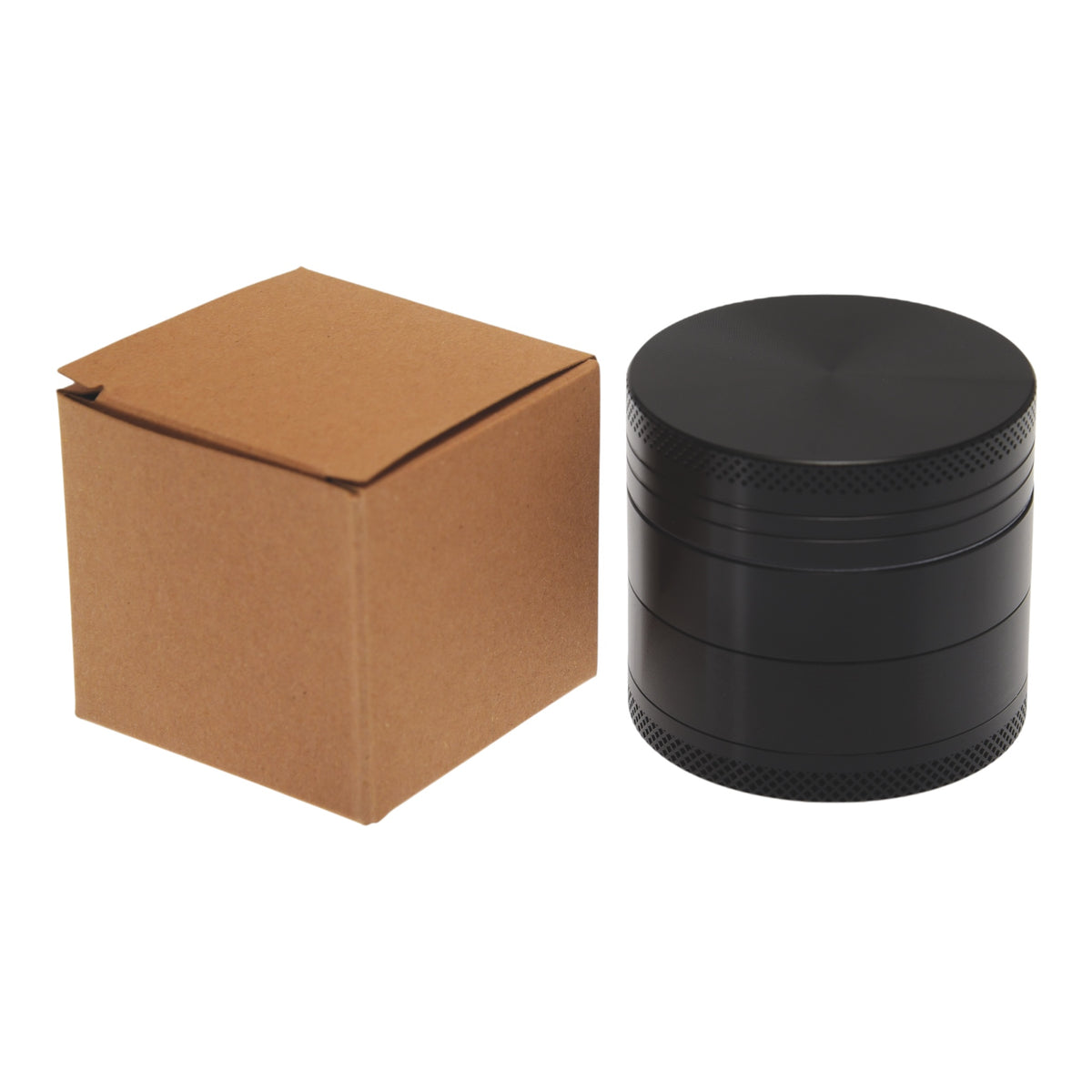 Near Dark Alu-Grinder konkav anodisiert 4-tlg Schwarz mit Verpackung