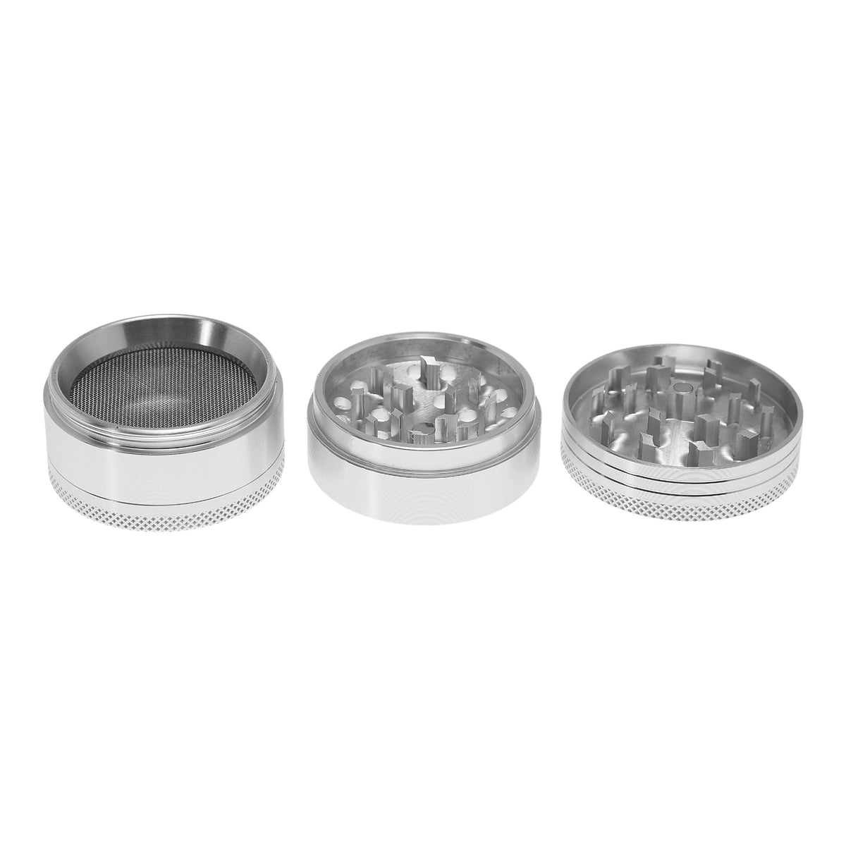 Near Dark Alu-Grinder konkav anodisiert 4-tlg Silber 3 Teile