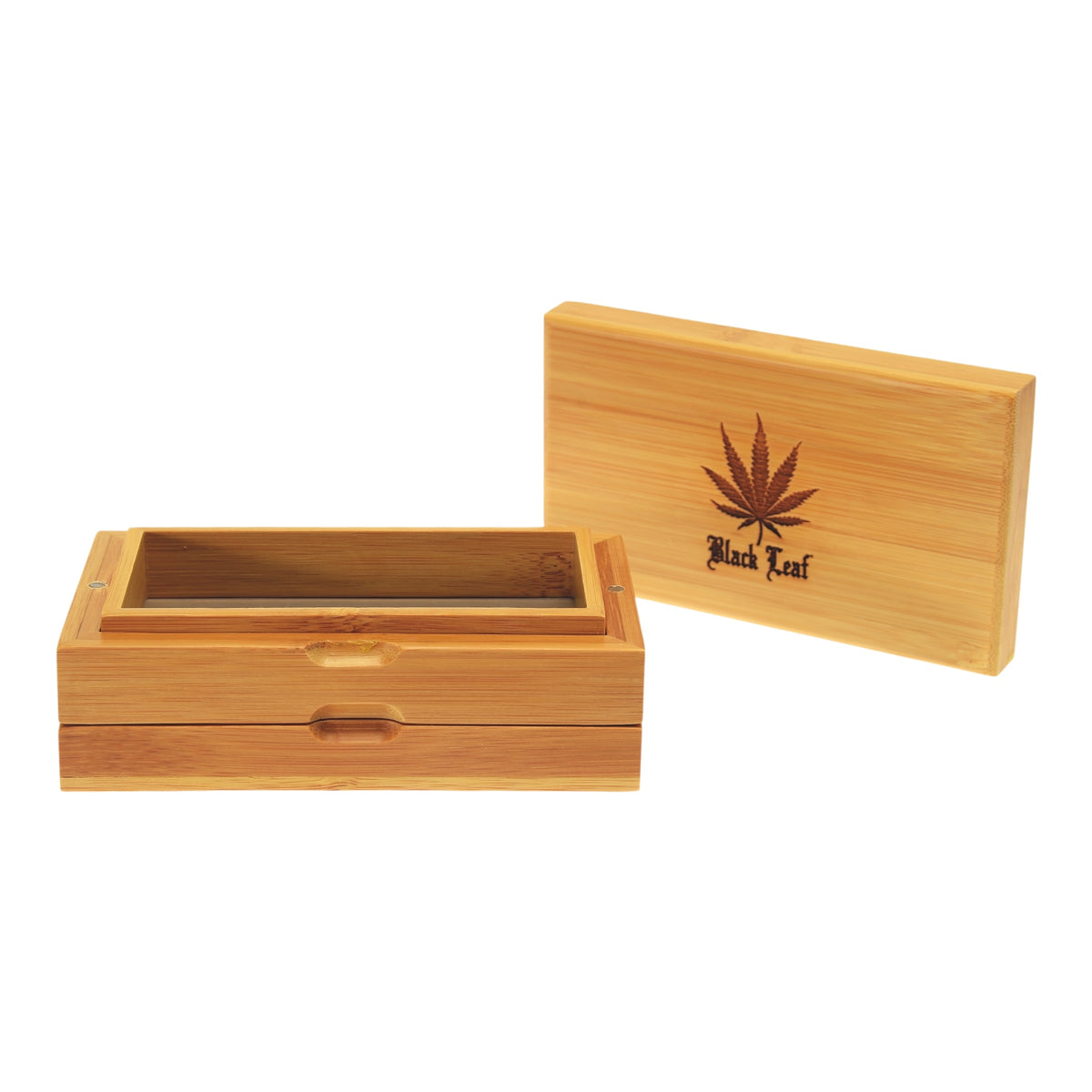 Black Leaf Aufbewahrungskiste aus Bambus kleine Innenbox mit abgenommendem Deckel