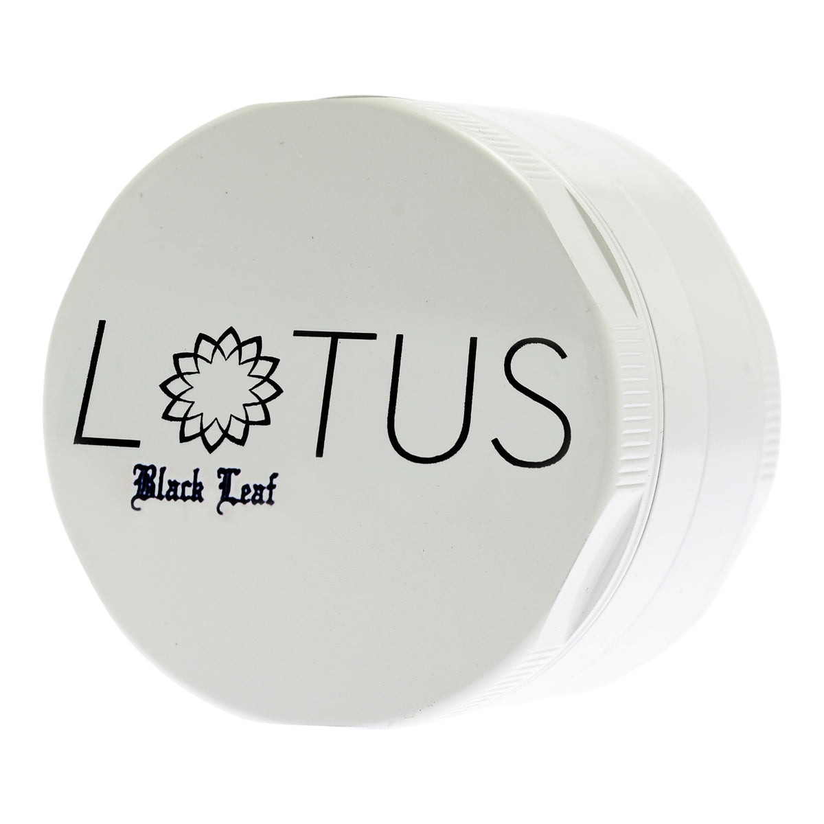 Black Leaf Lotus Grinder weiss Details Deckel mit Logo