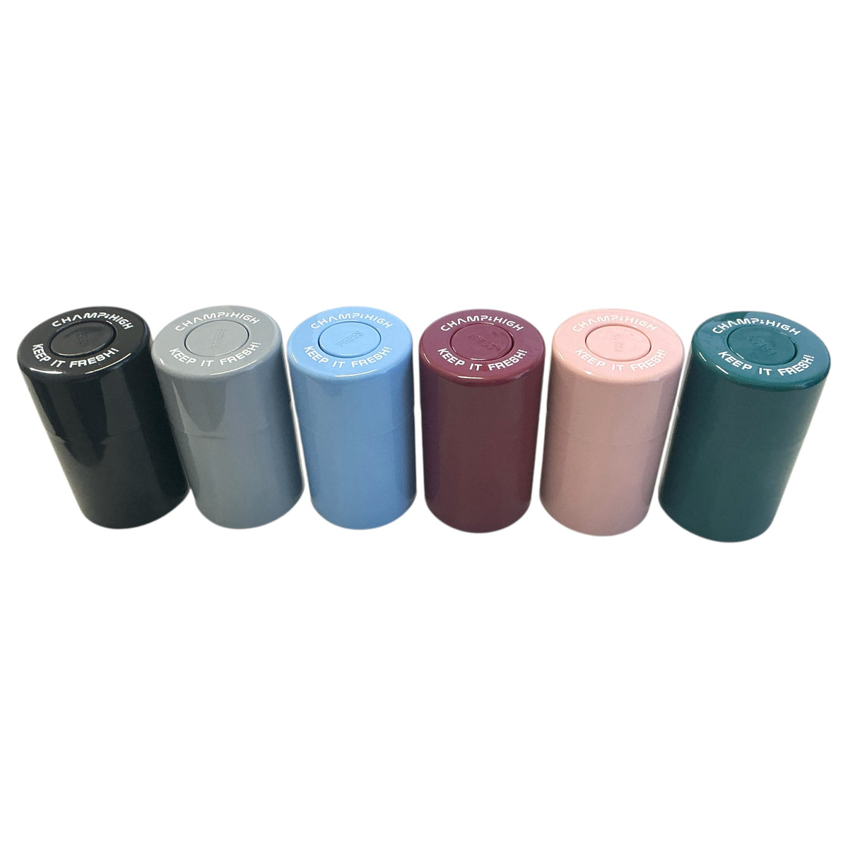 Champ High Plastik Vacuum-Box in 6 Farben nebeneinander