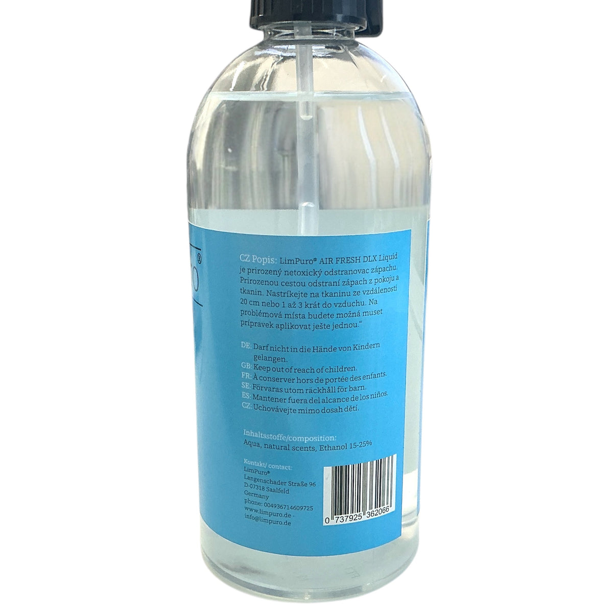 LimPuro Air Fresh DLX 500ml in der Sprühflasche Hinweise