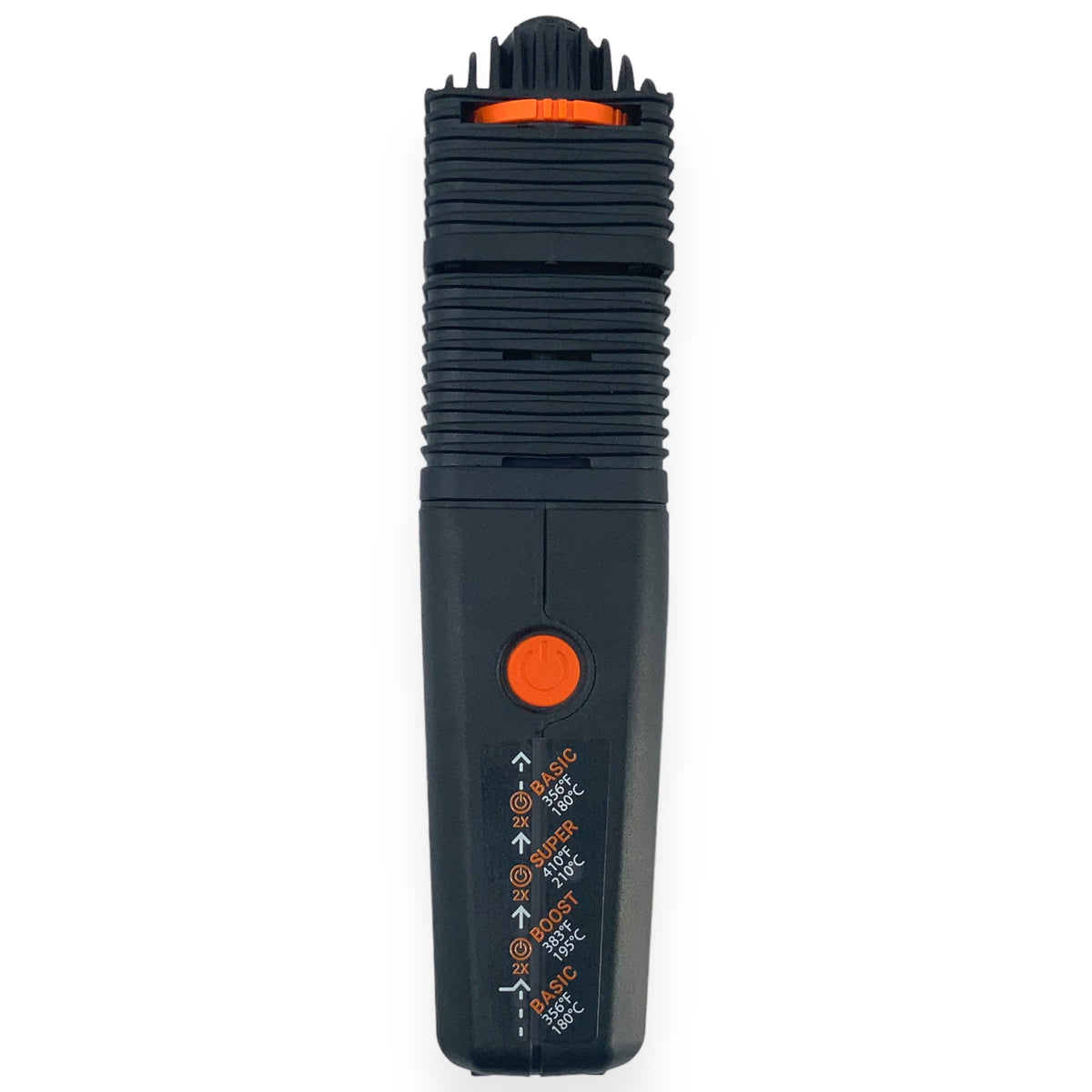 Venty Vaporizer rechte Seite mit Powerbutton und Aufkleber 