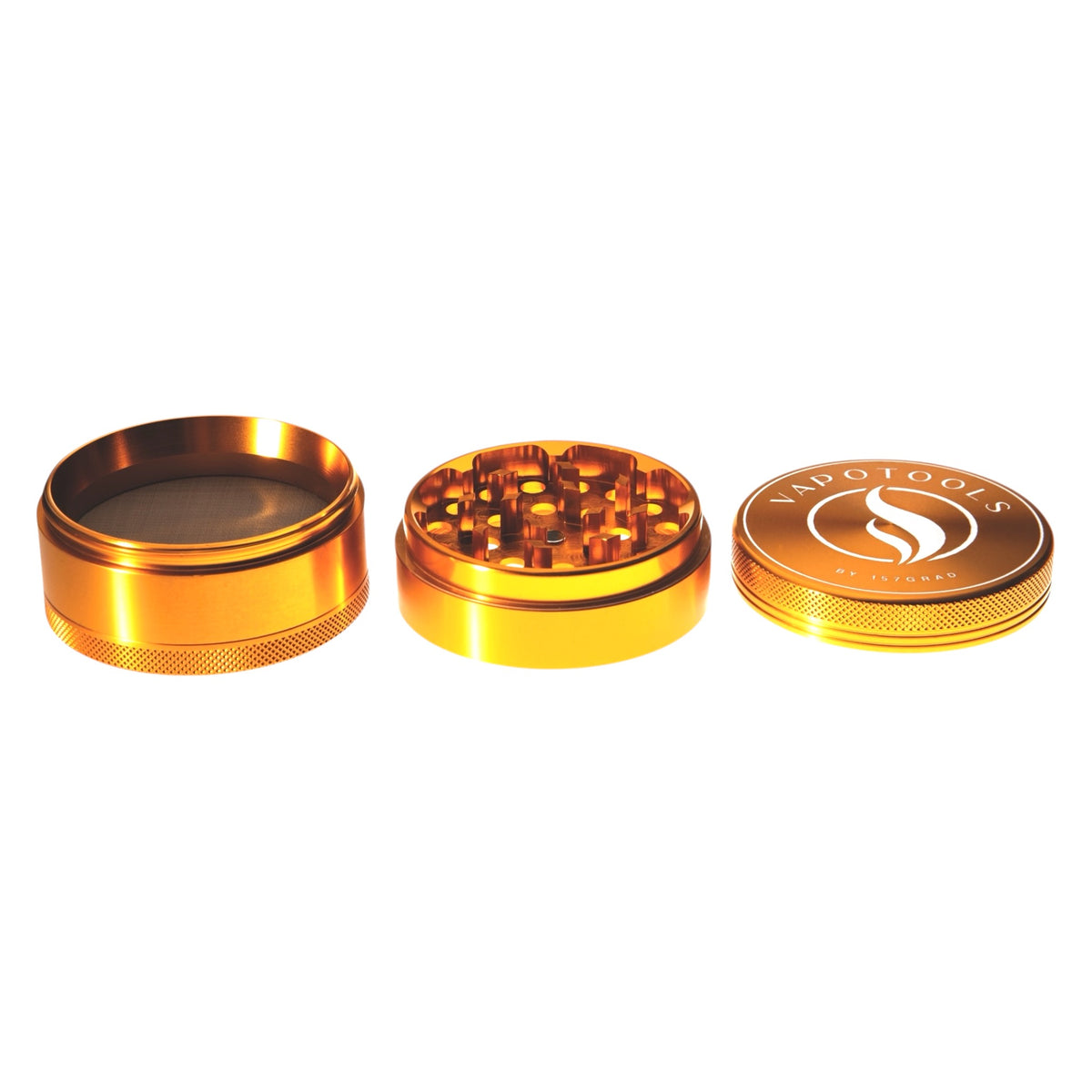Vapotools by 157Grad Aluminium Premium Grinder Gold  3 Teile