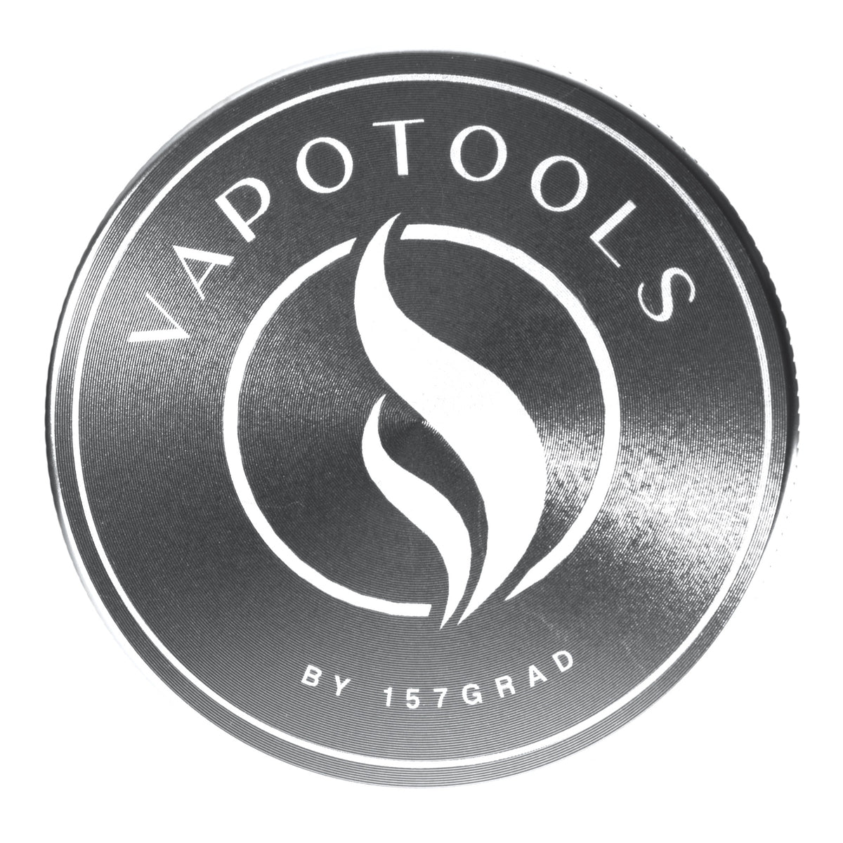 Vapotools by 157Grad Aluminium Premium Grinder Silber Details Deckel Logo