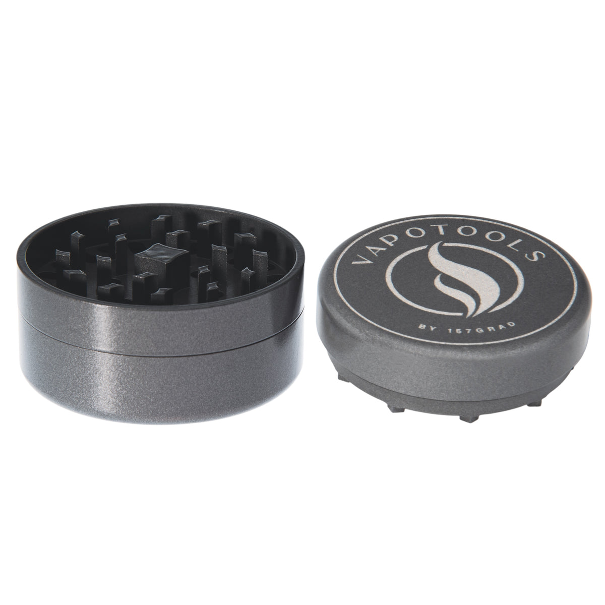 Vapotools by 157Grad Ceramic Ultra Grinder Grau geöffnet in 2 Teile